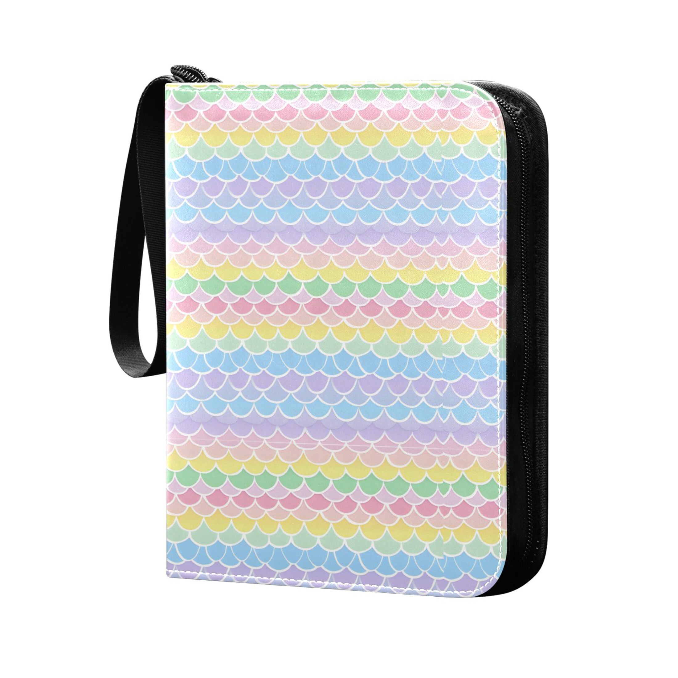 ALAZA Mermaid Scales Trading Card Binder 4 Pocket Cards Collection Album 400 Folder Holder