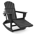 thumbnail image 6 of Heavy-Duty Folding Adirondack Chair with Ottoman & Cup Holders, 350LBS Capacity, Extra Wide Seat All-Weather HDPE Outdoor Rocking Chair for Patio, Fire Pit, Deck, Garden, 6 of 13