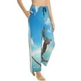 thumbnail image 2 of Naloa Elephant Giraffe Print Women’s Ultra-Soft Comfy Pajama Lounge Pants with Pockets & Drawstring, 2 of 8