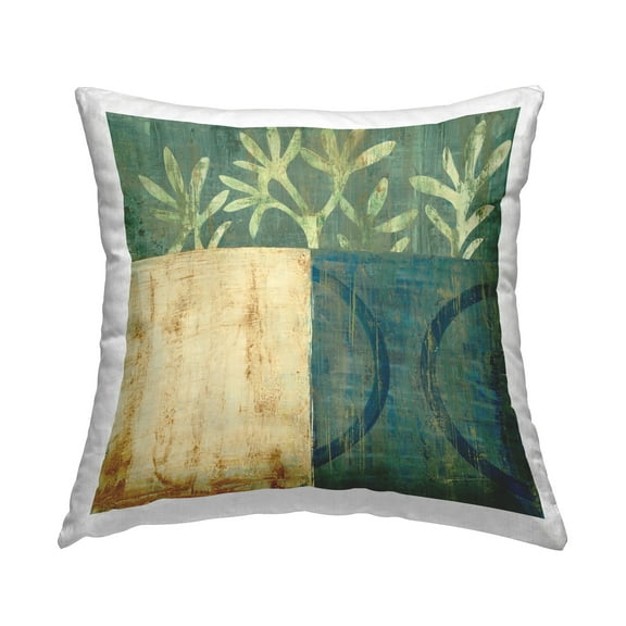 Stupell Industries Rustic Botanical Abstraction Square Decorative Printed Throw Pillow, 18 x 18