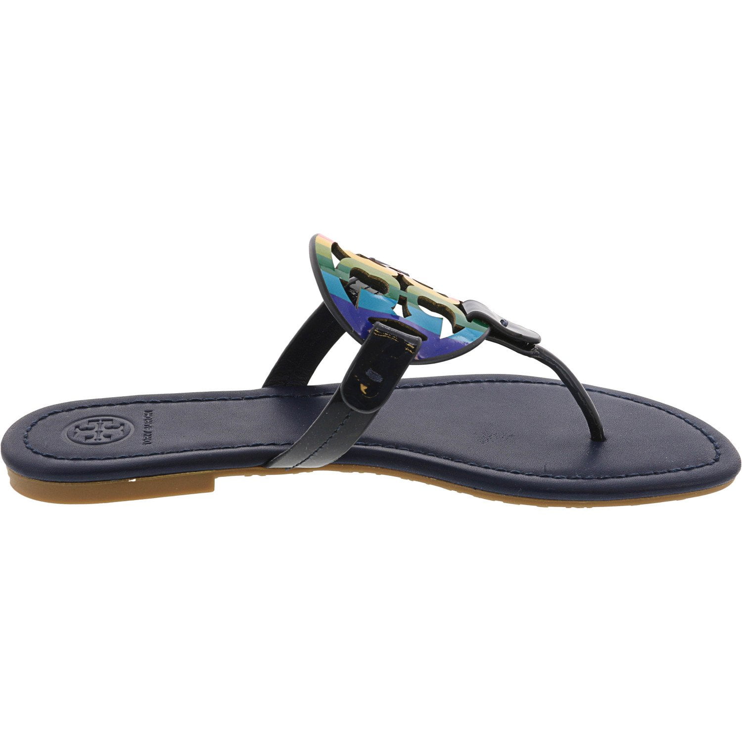 bright rainbow tory burch sandals