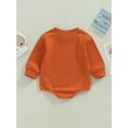 thumbnail image 4 of Bagilaanoe Newborn Baby Girl Boy Thanksgiving Rompers Letters Flower Print Long Sleeve Bodysuits 3M 6M 12M 18M Infant Casual One Piece Short Jumpsuit, 4 of 7
