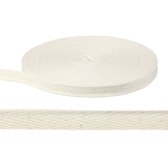 Uxcell 27 Yards Cotton Twill Tape Ribbon, 3/8 Inch Herringbone Twill Tape Bias Ribbon Binding Tape or Sewing Hemming Binding Quilting Piping DIY Craft, White