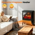 thumbnail image 2 of 19” Freestanding Electric Fireplace Heater, Indoor Fireplace with Adjustable Flame Effect, Easy Control, Small Corner Heater for Living Room, Bedroom,, 2 of 10