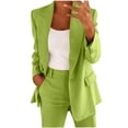 thumbnail image 5 of Women Fall Clothes 2 Piece Outfits for Women Pants Sets Two Piece Outfit Long Sleeve Blazer Jacket Comfortable Trousers Classic Solid Color 2 Piece Set My Items, 5 of 8