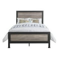 thumbnail image 5 of Natural Greige Queen Wood and Metal Panel Bed in Gray, 5 of 5