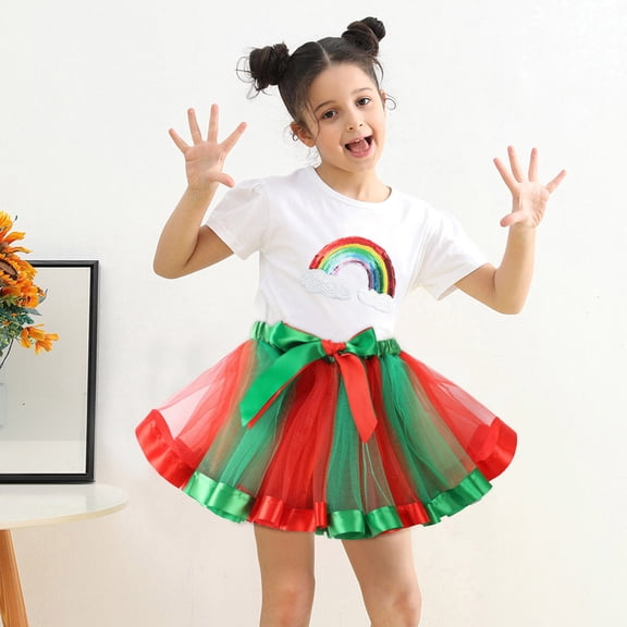 MHFRRA Tutu Dress for Girls Kids Girls Dance Party Patchwork Skirt Ballet Skirts 2-4 Years