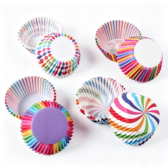CCOCC Standard Cupcake Liners 100 Pack, Colorful Paper Baking Cups Food Grade Disposable Cupcake Wrappers Muffin Liners for Birthday Tea Themed Party Baking Decor (Rainbow)