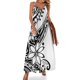 thumbnail image 1 of Vestido tribal polinesio en blanco y negro sin mangas, vestidos elegantes para mujer, vestidos de baile, vestidos de noche de lujo para mujer, 1 of 7