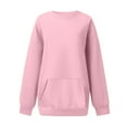 thumbnail image 4 of IMENGL Womens oversized solid color sweatshirts pullover, Pink 3XL, Size M-3XL, 4 of 5