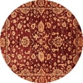 thumbnail image 1 of Ahgly Company Machine Washable Indoor Round Abstract Orange Modern Area Rugs, 6' Round, 1 of 4