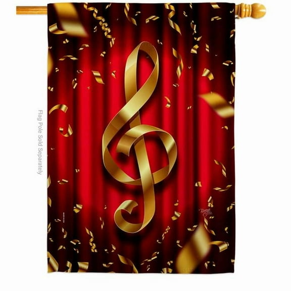 Breeze Decor H115244-BO 28 x 40 in. Clef Interests Music Double-Sided Decorative Vertical House Flags - Decoration Banner Garden Yard Gift