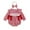 Red, variant on mgoYE Baby Girl Halloween Outfit 6 Months Long Sleeve Bubble Romper Fall Winter Pumpkin Print Smocked Bodysuit|Red 6-12 Months