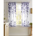 thumbnail image 4 of Purple Eucalyptus Leaves Sheer Curtains 54 Inch Length 2 Panels Set for Living Room/Bedroom, Spring Summer Botanical Kitchen Curtains Grommet Semi-Sheer Curtains Drapes Window Treatments 42"x54"x2, 4 of 7