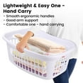 thumbnail image 3 of Every Moment Counts Extra Large Laundry Basket 13.2Gal - White Heavy Duty Hamper w/Lid, High Capacity Clothes Bin for Family, Home & Basement Storage (50L), 3 of 7