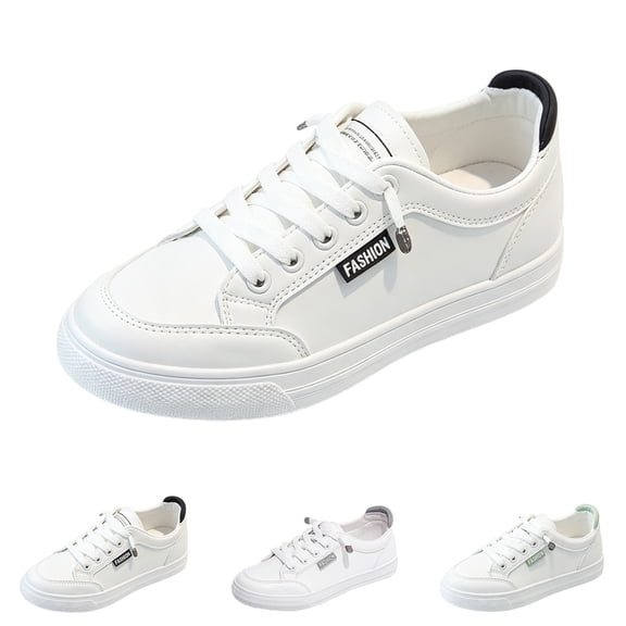 Domzle Womens White Tennis Shoes PU Faux Leather Casual Sneakers | Water Resistant,Slip Resistant,Easy Clean,Soft,Easy Match Green