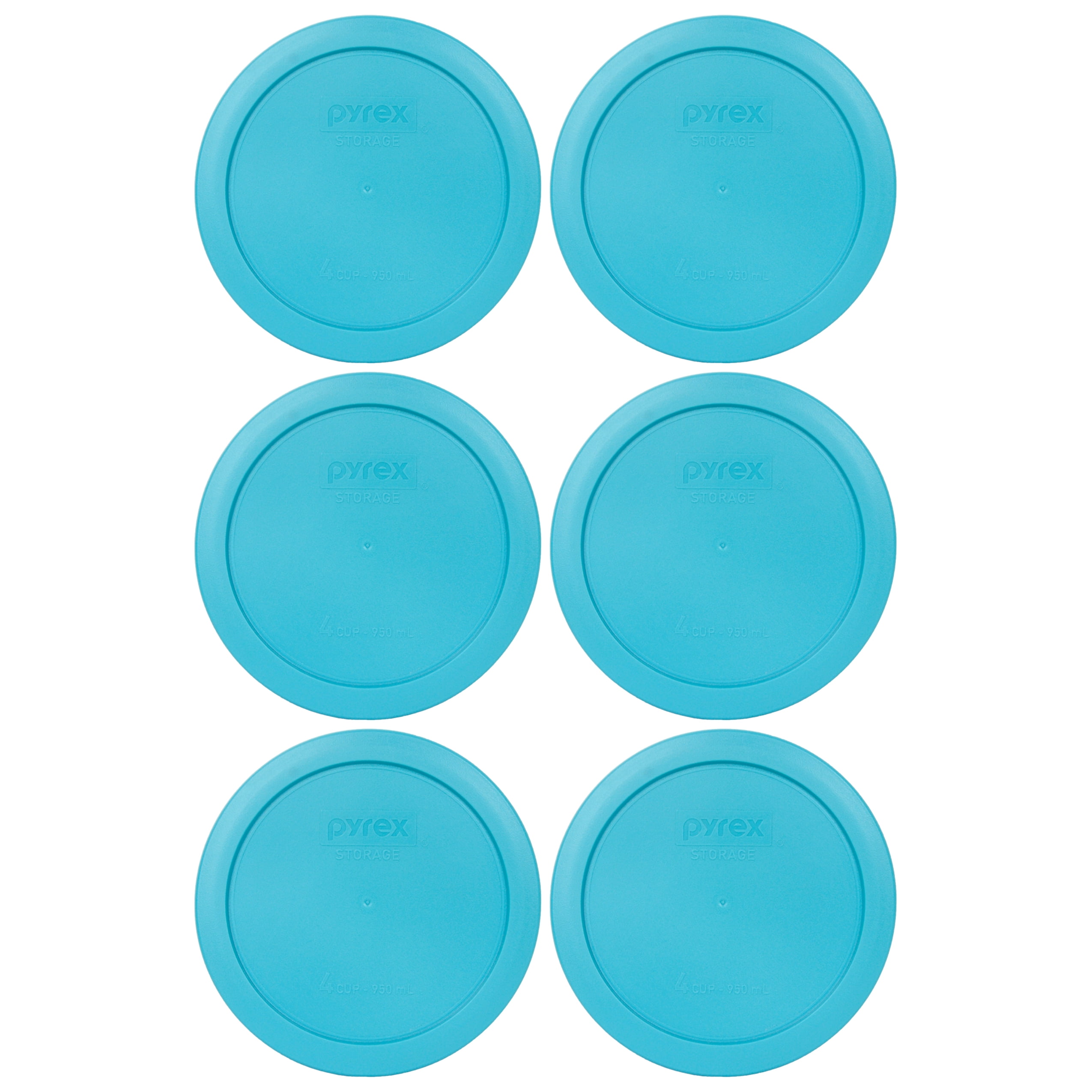 Pyrex Replacement Lid 7201PC 4Cup Surf Blue Plastic Cover 6Pack for