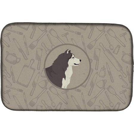 

CK2160DDM Absorbent Dish Drying Mat for Kitchen Counter Alaskan Malamute In the Kitchen Dish Drying Mat 14 x 21 multicolor