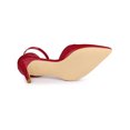 thumbnail image 3 of BLISSFUL STEP Women's Pointy Toe Ankle Strap Stiletto Heels Pumps Red 6, 3 of 8