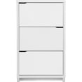 thumbnail image 4 of Bowery Hill Modern 3 Shelf Shoe Storage Cabinet in White, 4 of 5