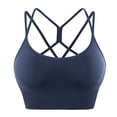 thumbnail image 1 of Ropa interior deportiva para mujer con almohadillas cruzadas en la espalda, ropa interior deportiva con cordones, ropa interior de yoga de sujeción media con copa desmontable, 1 of 5