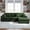 Army Green,Dark Green, variant on Corduroy Corner Chaise Compression Sofa Bed, L-Shaped Sectional Couch with High-Density Sponge, No-Assembly Required Convertible Sofa for Living Room, Apartment, Guest Room(Brown)