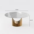 thumbnail image 4 of FHKJ HOME 60" Modern Round Dining Table for 6, Glossy White Sintered Stone Top, 4 of 6
