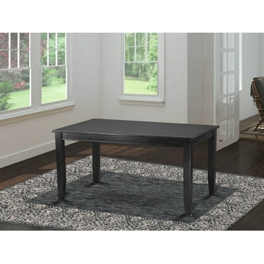 East West Furniture Dudley Rectangular Wood Dining Table in Black