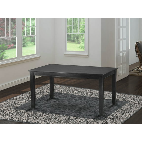 East West Furniture Dudley Rectangular Wood Dining Table in Black