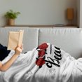 thumbnail image 3 of Saying Soft Flannel Fleece Throw Blanket, Life is Saying with Roses and Victorian Style Motifs, Cozy Plush for Indoor and Outdoor Use, 70" x 90", Indigo Ruby, by Ambesonne, 3 of 5