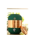 thumbnail image 3 of Indian Art Villa Half Hammered Copper Water Pot with Silk Finish in Green Color, Drinkware - 270.5 oz, 3 of 4