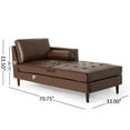 thumbnail image 6 of Noble House Vanlue Contemporary Faux Leather Sectional Sofa, Espresso, 6 of 12