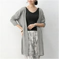 thumbnail image 2 of Women'S Trendy Cardigan Cozy Clothing Elegent Casual Fall Fashion Long Sleeve Open Front Jacket Loose Lightweight Jacket Gray XXL, 2 of 7