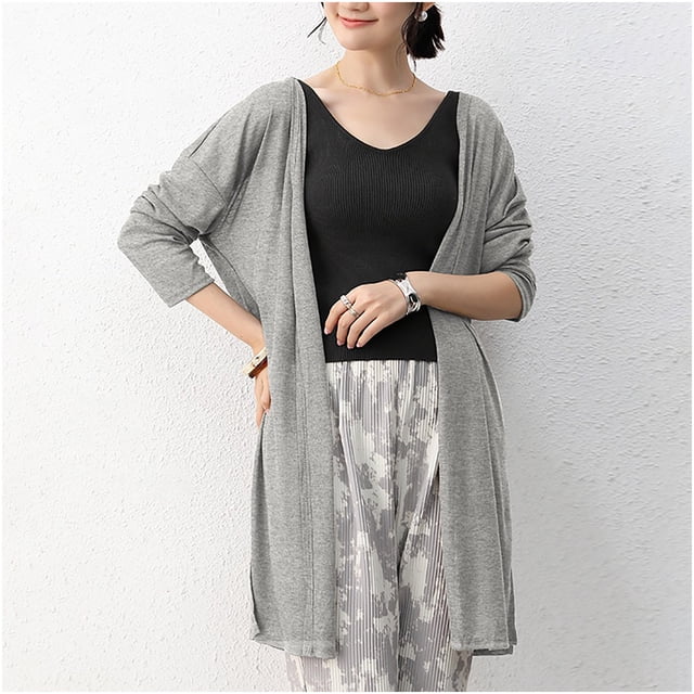LOVZFMLL Cardigan pour Femmes Cardigan Chemise à Manches Longues