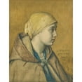 thumbnail image 2 of Louis Welden Hawkins 20x24 Black Ornate Framed Double Matted Museum Art Print Titled: Young Peasant Girl (1887), 2 of 5