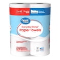 Great Value Everyday Strong Paper Towels, Split Sheets, 2 Double Rolls