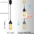 thumbnail image 6 of FSLiving Adjustable Height Remote Control J-Type Track Pendant Light,E26 Matte Black Socket with Clear Glass Cone Shade,2200K-6500K Dimmable Timer Decorate Industrial Lamp for Dinning Table - 3 Lights, 6 of 10