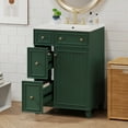 thumbnail image 3 of 24-inch forest green bathroom vanity with ceramic sink, 2 drawers and 1 soft-close door, safe, stable, sturdy and reliable, with ample storage space, 3 of 9