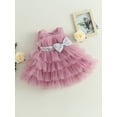 thumbnail image 3 of GXFC Little Girls Ball Gown Princess Dress 1T 2T 3T 4T 5T Kids Girls Sleeveless Bow Mesh Tulle Tutu Dress Summer Princess Dress for Children Girls Birthday Party Wedding, 3 of 9
