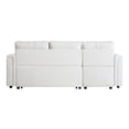 thumbnail image 4 of Naomi Home Lily Reversible Sleeper faux leather Sectional with Storage and USB Ports-Color:White,Fabric:Air Leather, 4 of 20