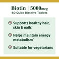 thumbnail image 3 of Nature's Bounty Biotin 5000mcg Supports Healthy Skin, Hair & Nails, 60 ct, 3 of 4