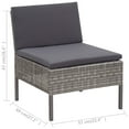 thumbnail image 4 of vidaXL 8 Piece Garden Lounge Set with Cushions Poly Rattan Grey, 4 of 5