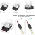 thumbnail image 5 of 2 Pin LED Strip Connector, 10 Pack 2 Pin LED Strip Connector for 10mm Single Color SMD 5050/3528 Waterproof and Non-Waterproof LED Strip, 5 of 5