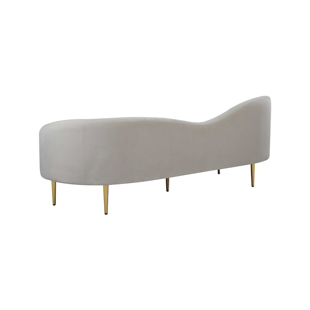 Meridian Furniture Ritz Contemporary Velvet Sofa in Cream