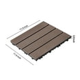 thumbnail image 5 of KFFKFF Click-Together Deck Tiles, Plastic Wood, Set of 27, 12"x12" Covering 27 sq. ft, Resilient Outdoor Flooring for All Climates, Ideal for Patio, Porch, Poolside, Balcony, and Backyard, 5 of 9