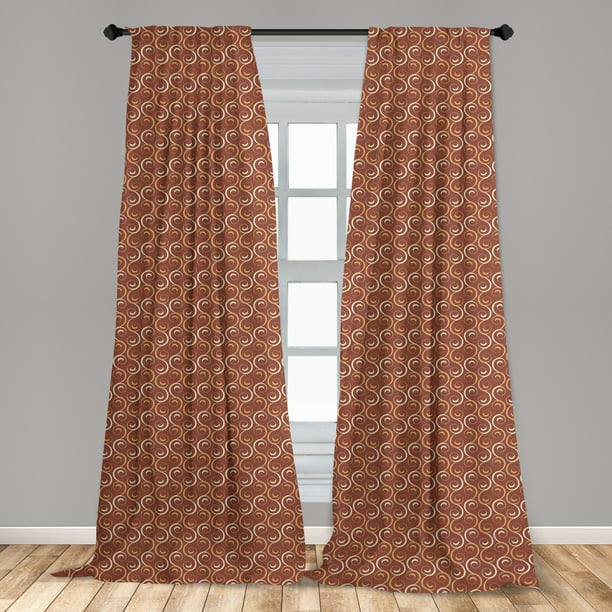 Fl Curtains 2 Panels Set, Dark Orange Curtains