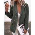 thumbnail image 1 of Abrigo de color puro para mujer, chaqueta de manga larga para mujer, chaqueta con botones cruzados para mujer, chaqueta de solapa para mujer, multifuncional, 1 of 6