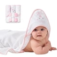 thumbnail image 3 of Viviland Baby Towels and Wash Cloths Set - Hooded Towels, Face Towels, Burp Cloths or Wipes - Absorbent Bath Towels - 6-Pack, Size 28 x 28 Inch (Pink Unicorn), 3 of 10