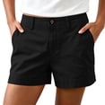 thumbnail image 2 of Neewe Bermuda Cargo Shorts for Women Casual Button Plain High Waisted Stretch Wide Leg Relaxed Fit, 2 of 8
