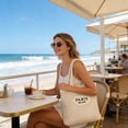thumbnail image 6 of Floleo Woven Hollow Out Beach Bag, Khaki Mesh Shoulder Tote Bag for Women, Lightweight Breathable Beach Purse with Large Capacity for Summer Travel, Pool, Grocery, 6 of 6